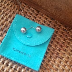 Authentic Tiffany Silver Ball Earrings